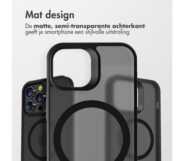 Accezz Rugged Frosted Backcover met MagSafe iPhone 14 Pro Max - Zwart