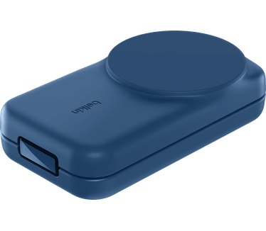 Belkin UltraCharge 3-in-1 magnetische uitklapbare draadloze lader met Qi2 25 W, vierkant model, Blauw