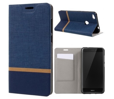 qMust Huawei P8 Lite (2017) Wallet Case - TPU frame - Striped Blue