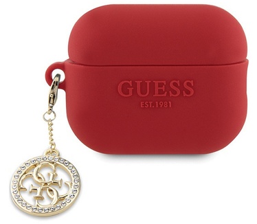 Guess Diamond Charm Silicone Apple Airpods Pro 2 (2e gen) - Rood