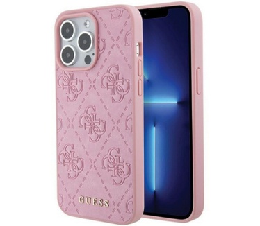 Guess 4G Stamped Back Case - Apple iPhone 15 Pro (6.1") - Roze Roze