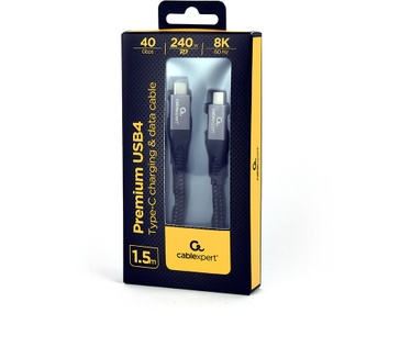 Gembird CCBP-USB4-CMCM240-1.5M Zilver, Zwart