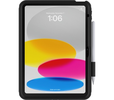 Otterbox OtterBox Defender-standaardhoes voor iPad 10th gen, schokbestendig, ultra robuuste met ingebouwde schermbeschermer, 2x getest volgens militaire standaard, Zwart
