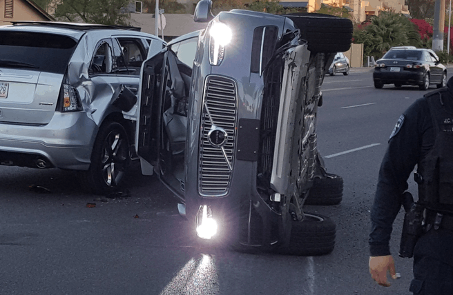 Uber-auto na crash