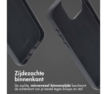 Accezz MagSafe Leather Backcover iPhone 15 Pro Max - Zwart