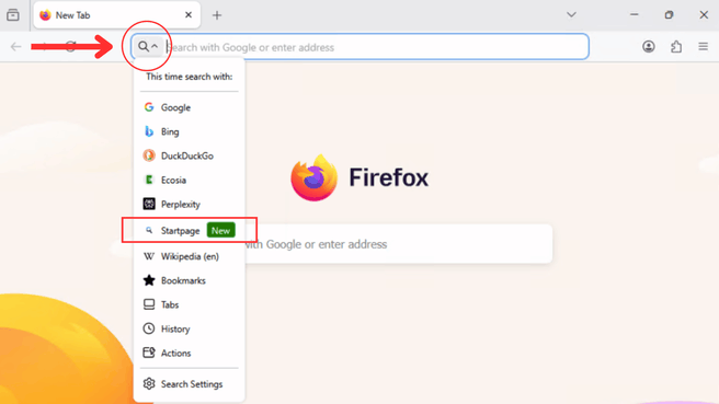 Startpage Firefox