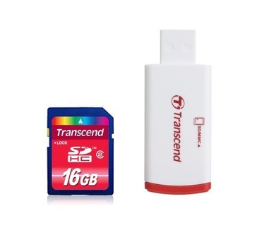 Transcend SDHC 16GB Class 2 + USB Card Reader