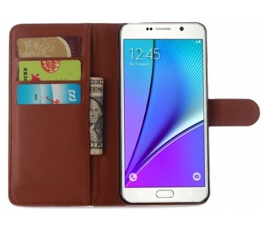 Kees Lederlook Portemonnee Hoesje Samsung Galaxy A5 (2016) - Bruin