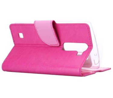 Luxe Lederen Bookcase hoesje voor de LG G4 Mini Compact - Roze (LG G4 Mini Compact) Roze
