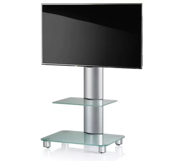 VCM Morgenthaler VCM TV-voet "Bilano zilver" matglas met tussenplaat inkl. rollers