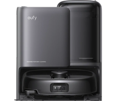 eufy Robotstofzuiger Omni E25, HydroJet dweilsysteem, 20.000 Pa zuigkracht, DuoSpiral borstels die ontklitten, CornerRover arm voor het schoonmaken van hoeken, alles-in-één station