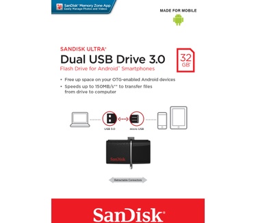 Sandisk Ultra Dual (Android) 32GB Zwart