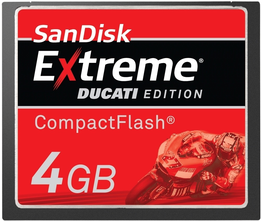 Sandisk Extreme Ducati Edition CompactFlash 4GB Kenmerken Tweakers