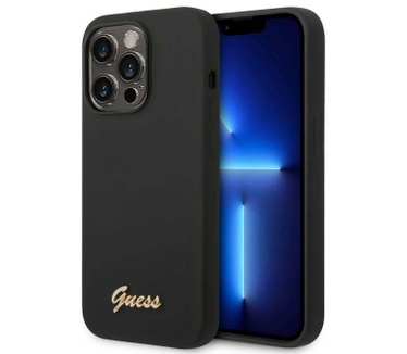 Guess Silicone Back Case voor Apple iPhone 14 Pro (6.1") - Zwart Zwart