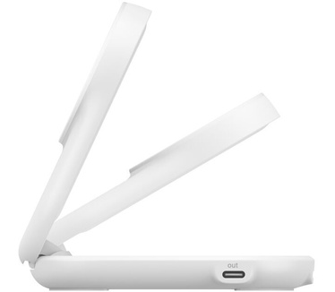 Belkin UltraCharge 2-in-1 Foldable Magnetic Charger, rond model, Wit