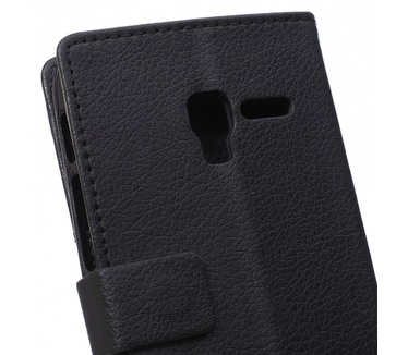 Kees Lederlook Portemonnee Hoesje One Touch Pop3 5 inch - Zwart