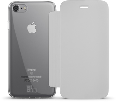 BeHello iPhone 7 Book Case with Tranparent Back 1 Cardslot White