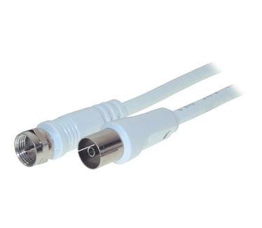 Alcasa F - Coaxial, m-f, 5m Wit
