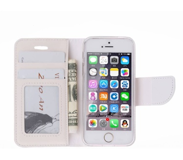 Whoo Uil print lederen bookcase hoesje voor de Apple iPhone 4S (Apple iPhone 4S) Multi-color