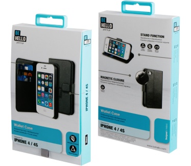 BeHello iPhone 4 / 4S Wallet Case Black