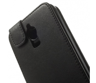 Kees Lederlook Flip Hoesje Wiko Wax - Zwart