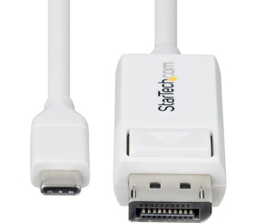 Startech.com 2m USB-C naar DisplayPort 1.2 Kabel 4K 60Hz, Bidirectionele DP naar USB-C / USB-C naar DP Omkeerbare Adapter Kabel, Thunderbolt Compatibel, Wit