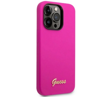 Guess Silicone Back Case - Apple iPhone 14 Pro (6.1") - Fuchsia Magenta