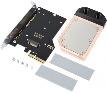 Aqua-Computer kryoM.2 PCIe 3.0 x4 adapter for M.2 NGFF PCIe SSD, M-Key with water block