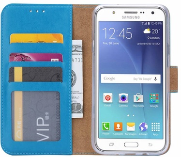 Luxe Lederen Bookcase hoesje voor de Samsung Galaxy J7 2016 - Blauw (Samsung Galaxy J7 2016) Blauw