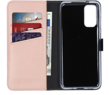 Selencia Echt Lederen Bookcase Samsung Galaxy S20 - Roze