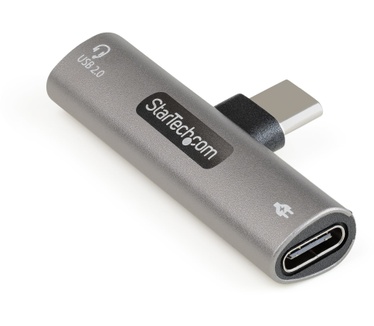 Startech.com USB-C Audio & Oplaadadapter - USB-C Audio Adapter met USB-C Koptelefoon/Headset Poort en 60W USB Type-C Power Delivery Pass-through - Voor USB-C Telefoon/Tablet/Laptop