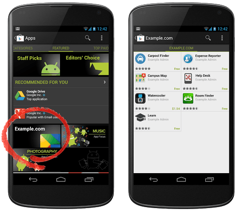 Google Play -- private channels