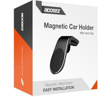 Accezz Telefoonhouder auto - Universeel - Ventilatierooster - Magnetisch - Zwart