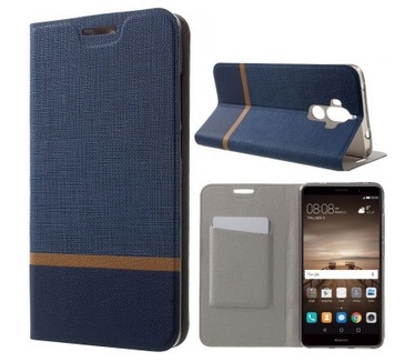 qMust Huawei Mate 9 Wallet Case - TPU frame - Striped Blue