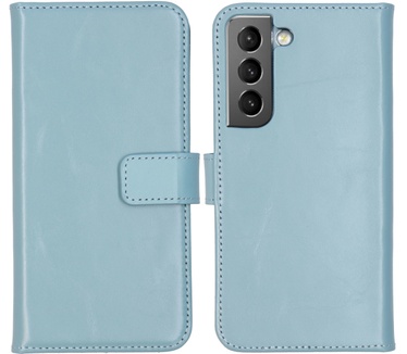 Selencia Echt Lederen Bookcase Samsung Galaxy S22 - Air Blue