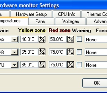 Hmonitor settings screen