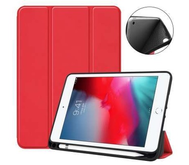 qMust iPad Mini 2019 Smart Tri-Fold Case met Pen houder - Rood