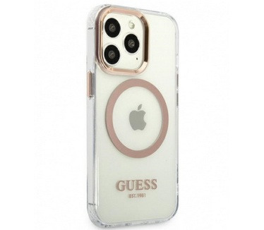 Guess Translucent Back Case - Apple iPhone 13 Pro Max (6.7") Goud Goud