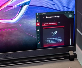 Het ELMB-knopje in Armory Crate op de ROG Strix Scar 18