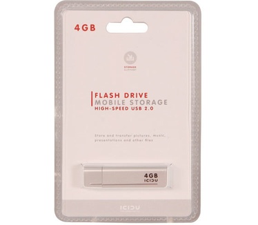 ICIDU USB 2.0 Flash Drive  4GB Wit