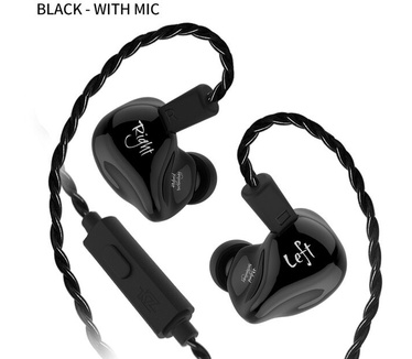 KZ Acoustics KZ ZS4, met mic (Zwart)
