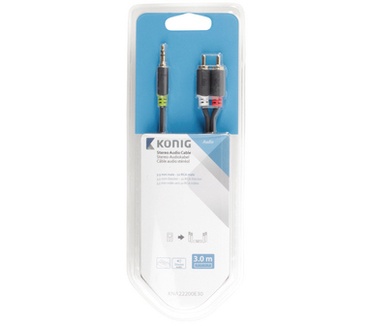 Konig 3 m, 3.5 mm male/2 x RCA male