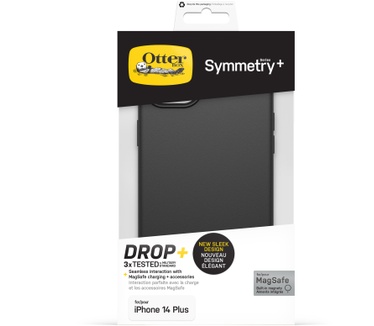 Otterbox OtterBox Symmetry+ hoesje voor iPhone 14 Plus met MagSafe, schokbestendig, valbestendig, dun beschermend hoesje, 3x getest volgens militaire standaard, Antimicrobieel, Zwart