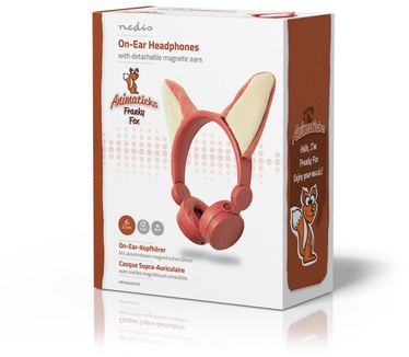 Nedis Bedrade Koptelefoon | 1,2 m Ronde Kabel | On-Ear | Afneembare Magnetische Oren | Franky Fox | Oranje