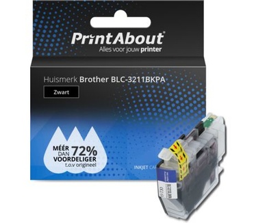 PrintAbout Huismerk Brother LC-3211BK Inktcartridge Zwart Hoge capaciteit