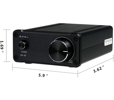 SMSL SA-50 2x50W Hi-Fi stereo versterker zwart
