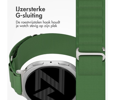 Accezz Nylon Alpine bandje voor de Samsung Galaxy Watch 9 (40/44mm) / Watch 8 (40/44mm) / Classic (46mm) - Olive Green