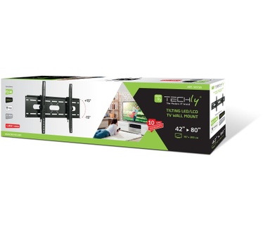 Techly Tilting Wall Mount for TV LED LCD 42-80" Black