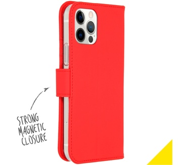 Accezz Wallet Softcase Booktype (IPhone 12, iPhone 12 Pro) Rood