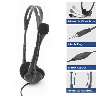 ACT Headset met 3,5mm audio-aansluiting (Zwart)